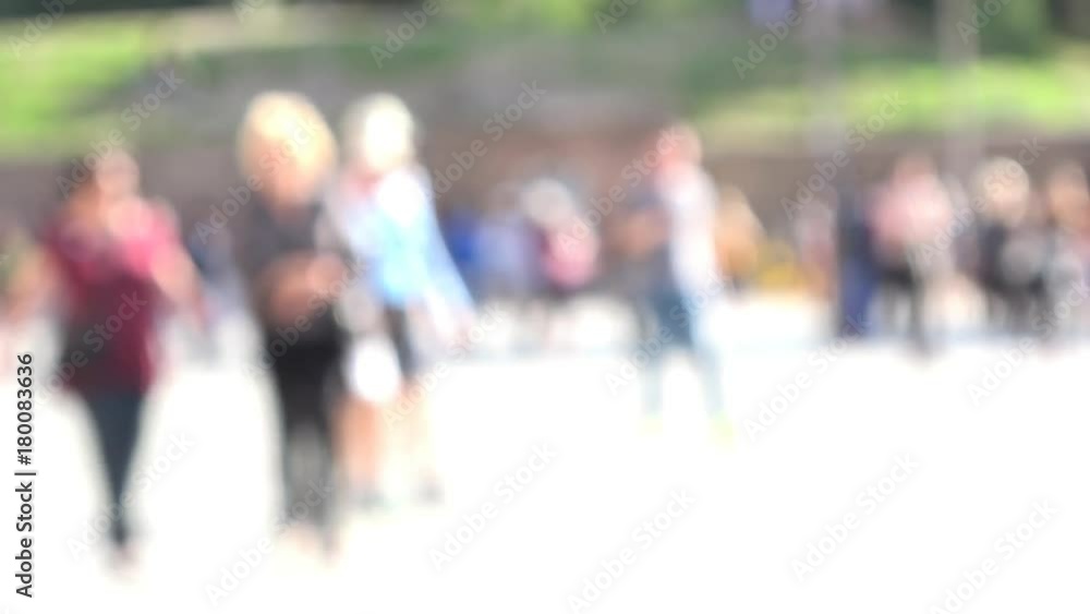 Anonymous crowd of people walking, tourists in Rome, Italy. Intentionally blurred Anonymous crowd of people walking, tourists in Rome, Italy. Intentionally blurred