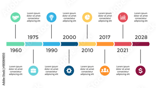 Vector arrows circles timeline infographic, diagram chart, graph presentation. Business progress concept with 8 options, parts, steps, processes.
