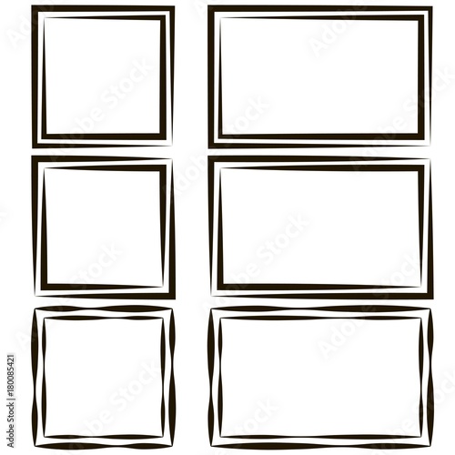 set of frames for picture photos, vector empty speech bubble text, quote square, box dialogue bubble comic element