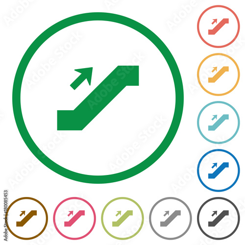 Free Download Escalator up sign flat icons with outlines - GFXLoad