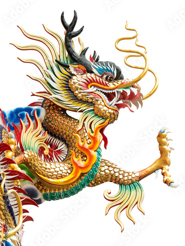 Wallpaper Mural Chinese golden dragon statue Torontodigital.ca