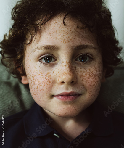 Photography Young cheerful Caucasian boy portrait