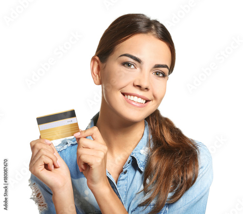 Young woman with credit car...
