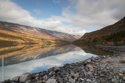Wallpaper Mural Scenic view at lake Liavatnet, Sjaak, Oppland, Norway Torontodigital.ca