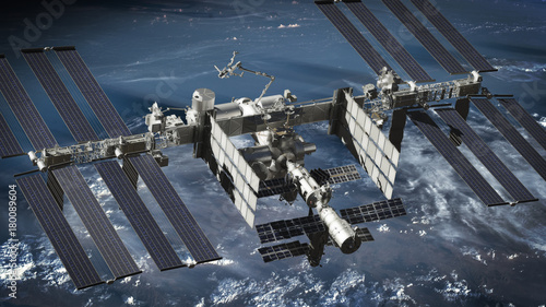 Tableau sur toile International Space Station, satellite, orbiting