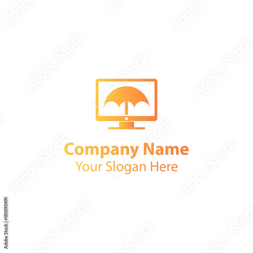 umbrella computer logo design