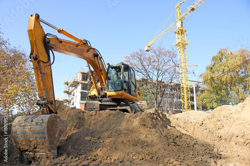 excavator on construction site industry
