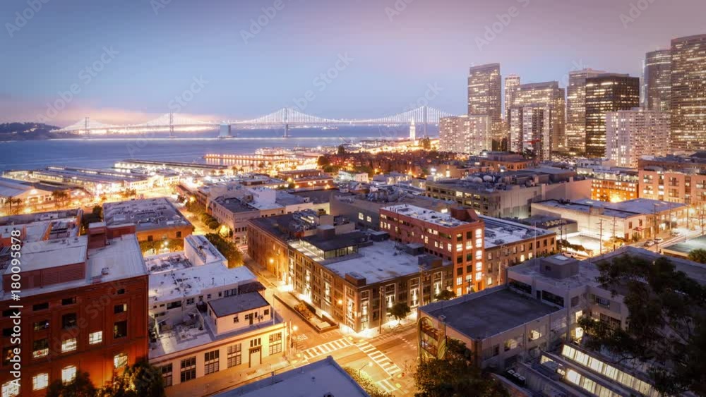 Time Lapse of San Francisco looking out at the Bay Bridge and the Financial District Time Lapse of San Francisco looking out at the Bay Bridge and the Financial District