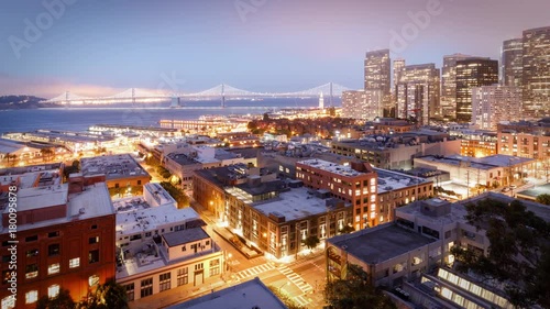 Time Lapse of San Francisco looking out at the Bay Bridge and the Financial District
