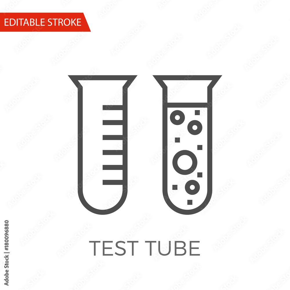 Test Tube Thin Line Vector Icon. Flat Icon Isolated on the White Background. Editable Stroke EPS file. Vector illustration. Test Tube Thin Line Vector Icon. Flat Icon Isolated on the White Background. Editable Stroke EPS file. Vector illustration.