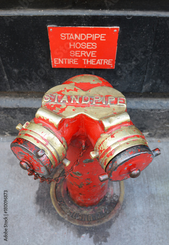Red and gold siamese standpipe