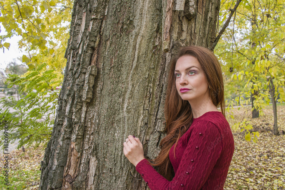 Cute woman in autumn portrait. Cute woman in autumn portrait.