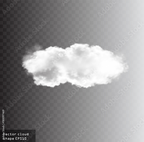Cloud vector shape isolated over transparent background illustration