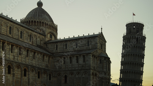 The basilica  baptistery and the Leaning Tower of Pisa Italy
