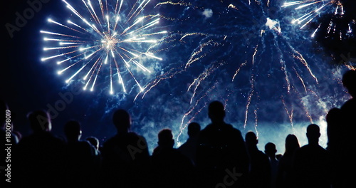 Crowd watching fireworks