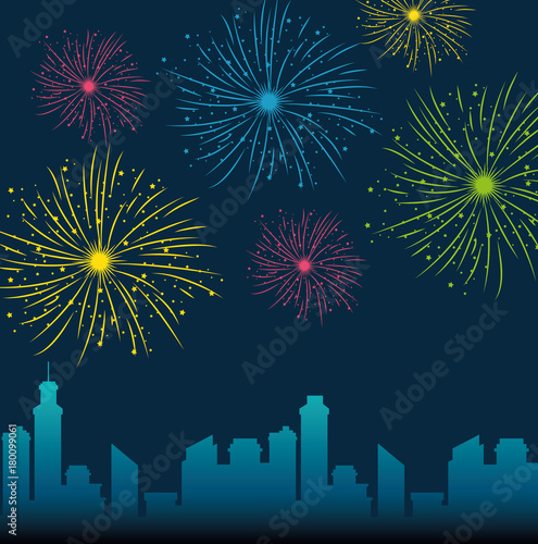 brightly colorful fireworks background