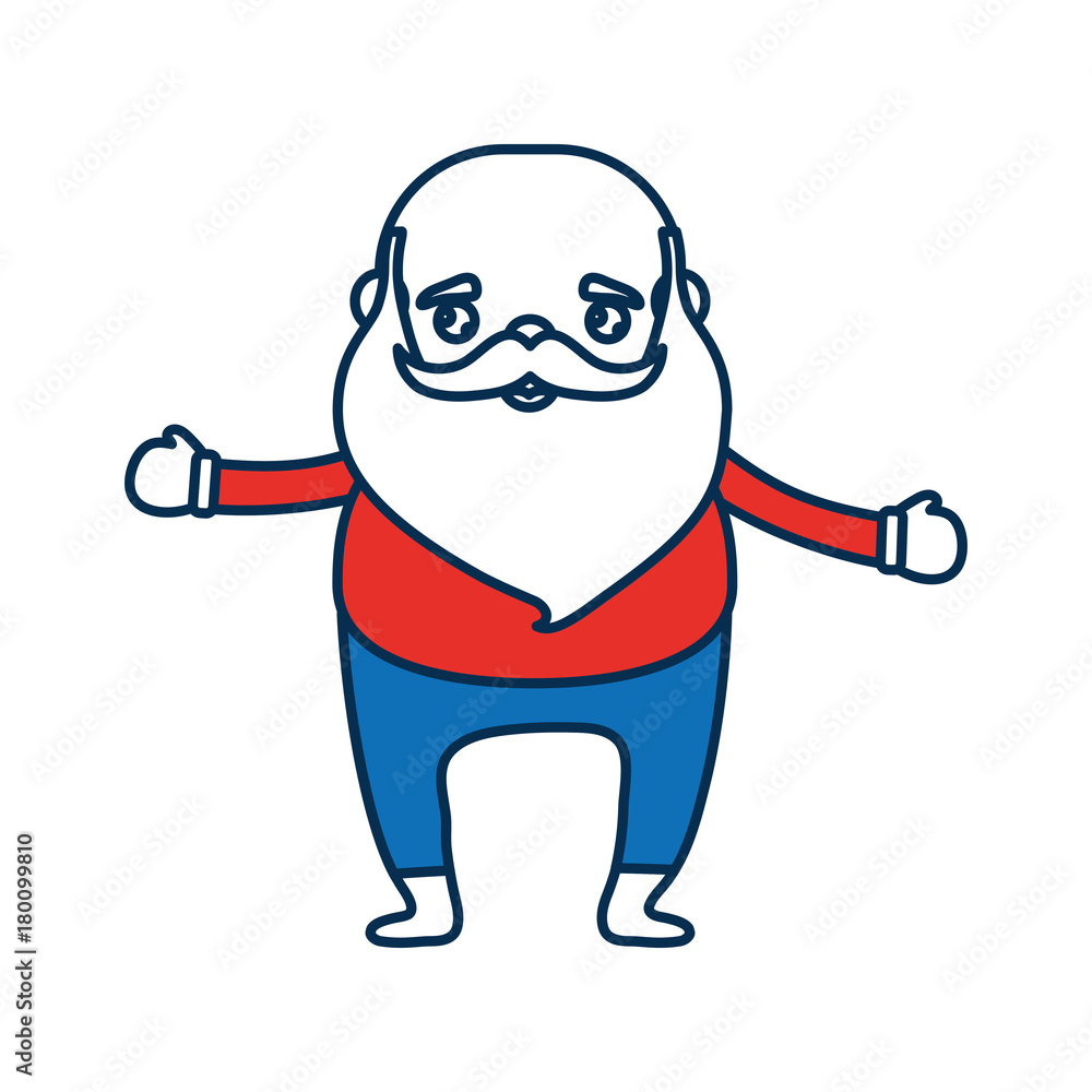 cartoon relaxed santa claus icon over white background vector illustration
