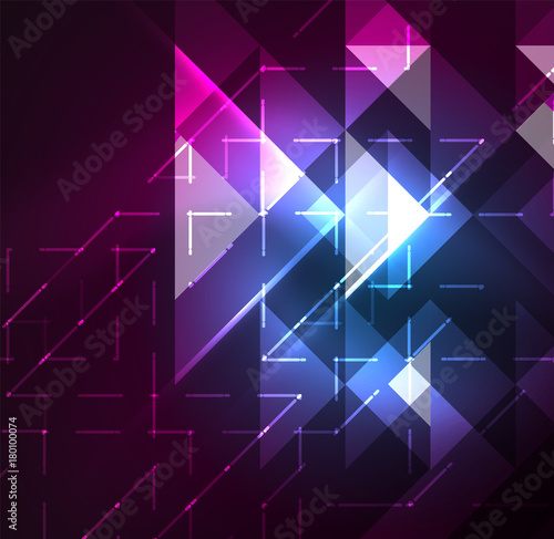 Cosmic electric background with shiny glowing plexus electricity impulses