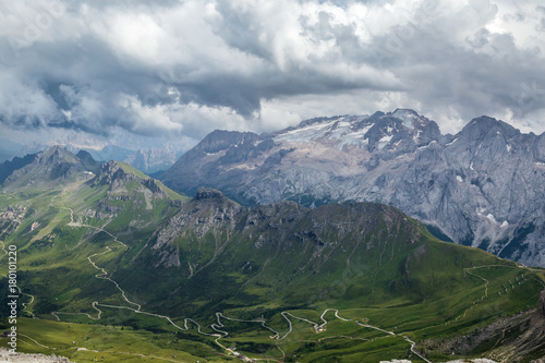 beautiful panoramic view of Italian Dolomites Alps. South Tyrol. Italy