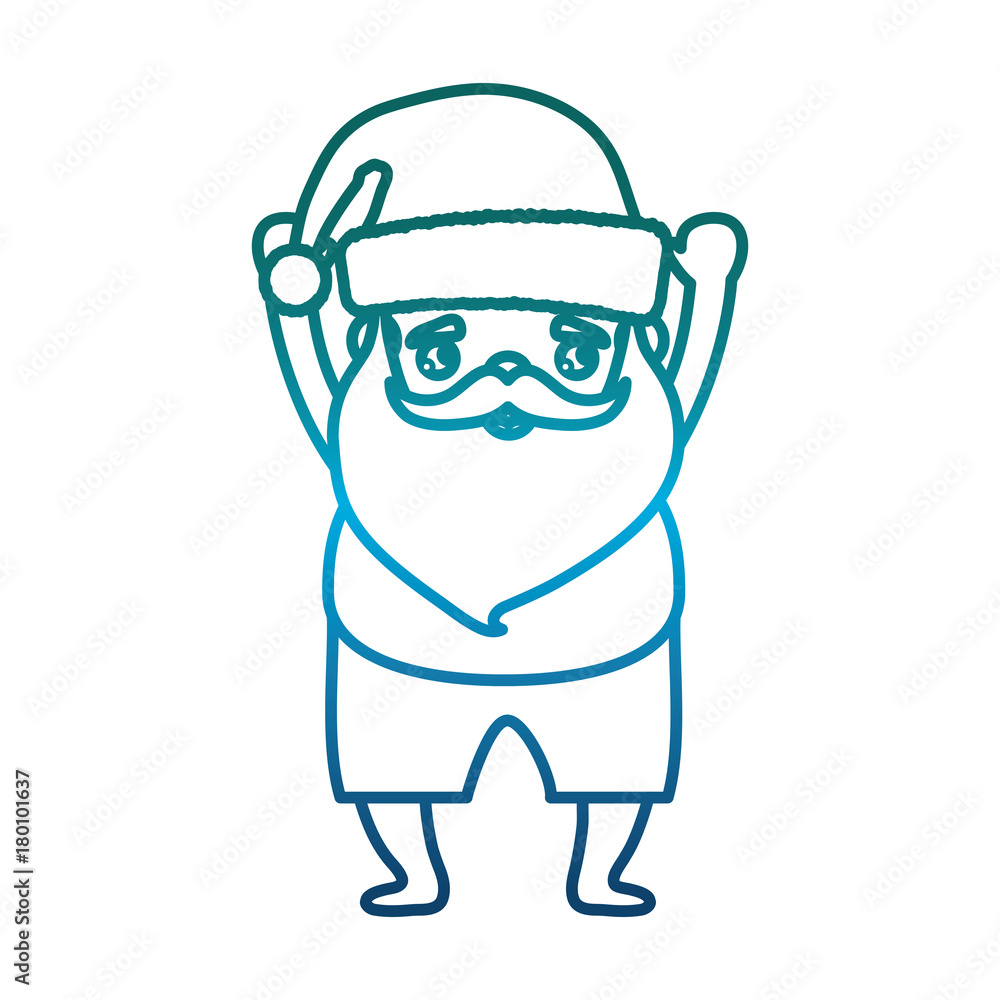 cartoon santa claus wearing swimsuit icon over white background  vector illustration