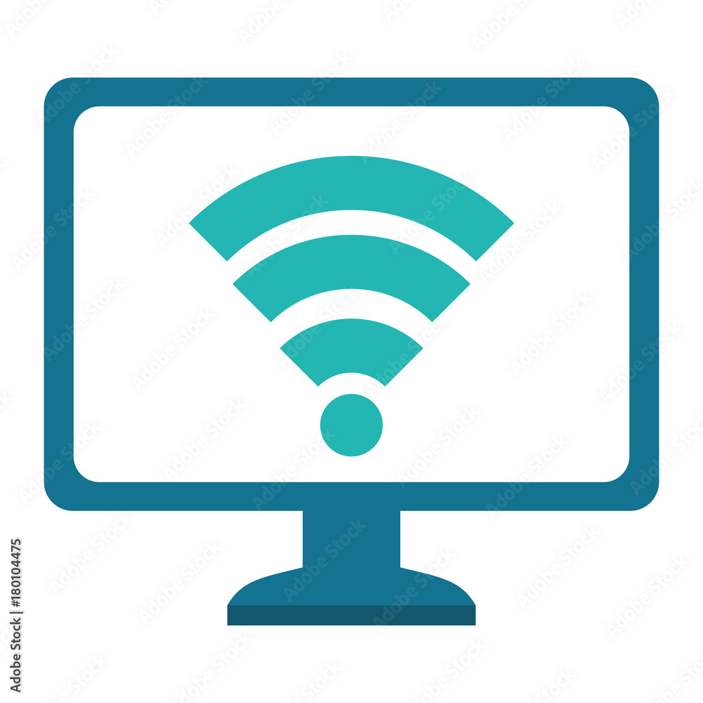computer display with wifi signal computer display with wifi signal