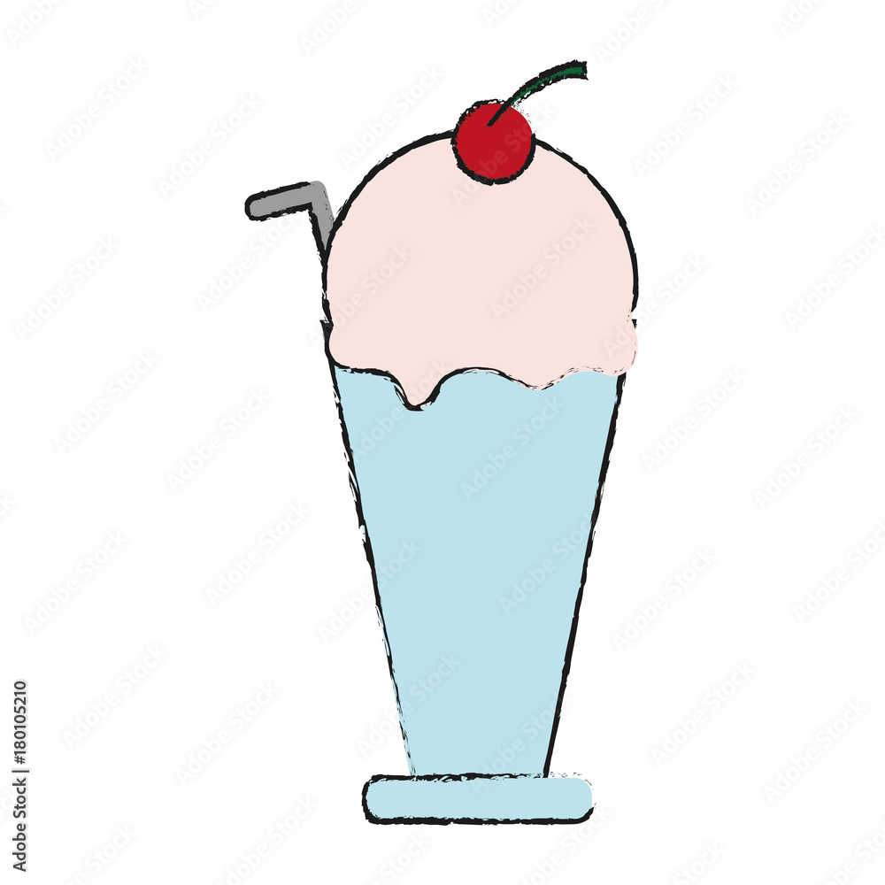 Obraz premium milkshake icon over white background vector illustration