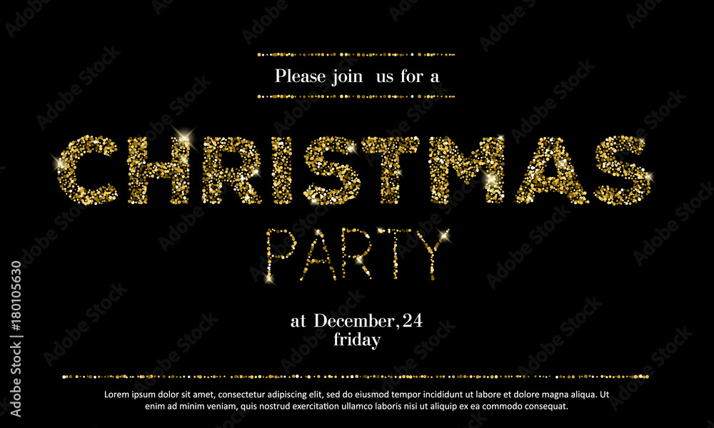 Christmas party invitation template. - obrazy, fototapety, plakaty 