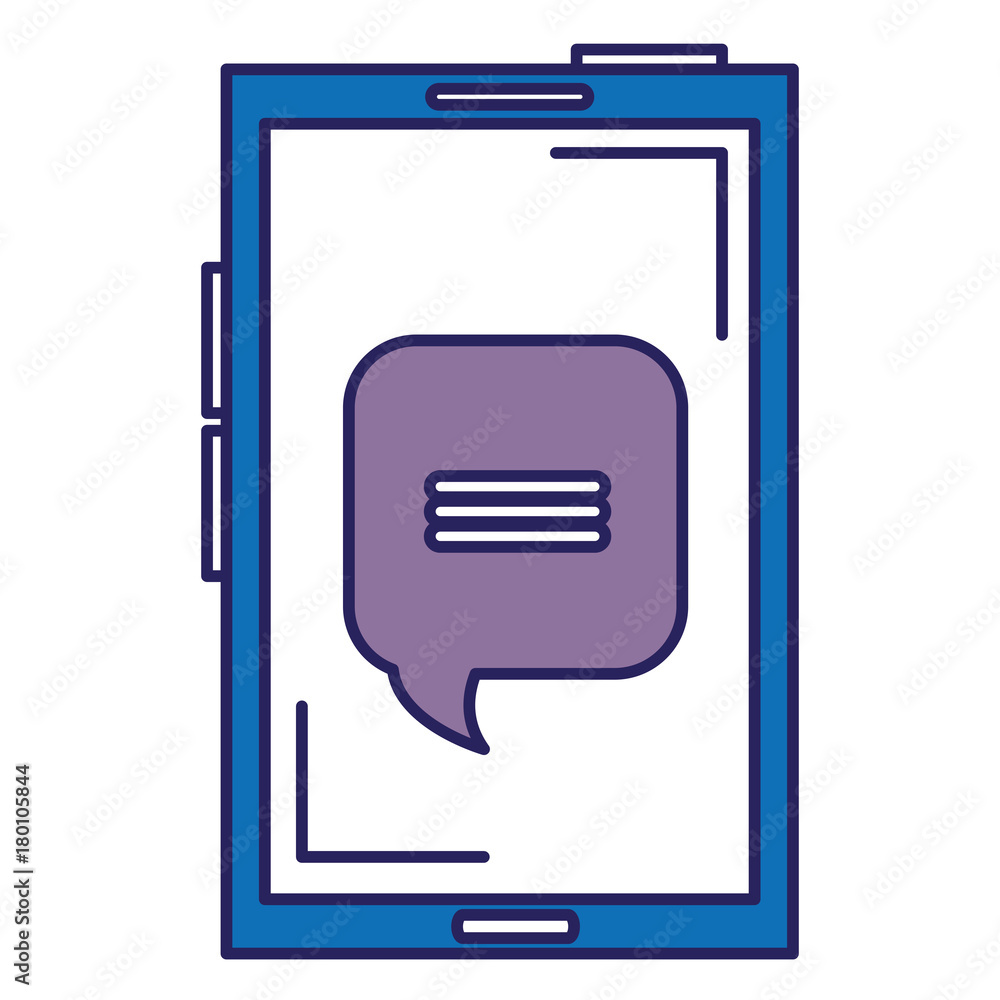 smartphone device with speech bubbles smartphone device with speech bubbles