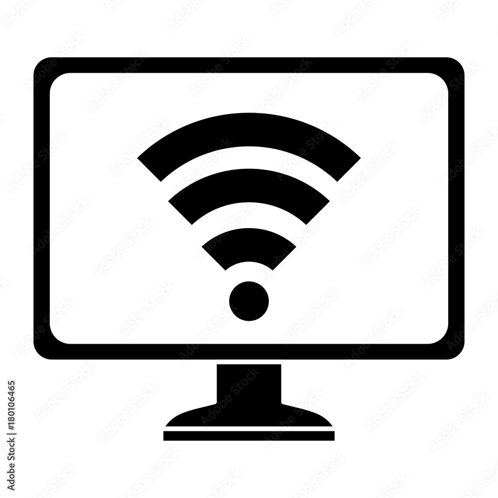 computer display with wifi signal computer display with wifi signal