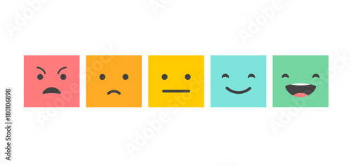 Feedback concept design, emoticon, emoji and smile, emotions scale 