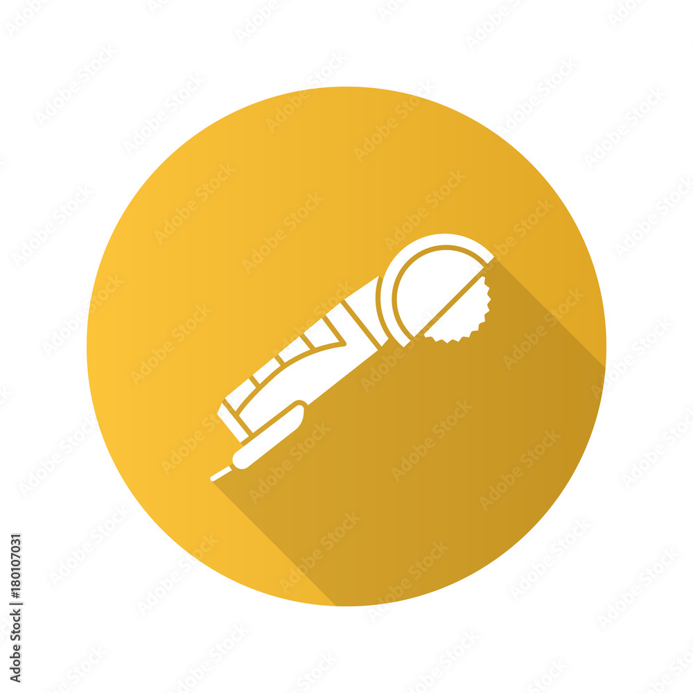 Angle grinder machine flat design long shadow glyph icon Angle grinder machine flat design long shadow glyph icon