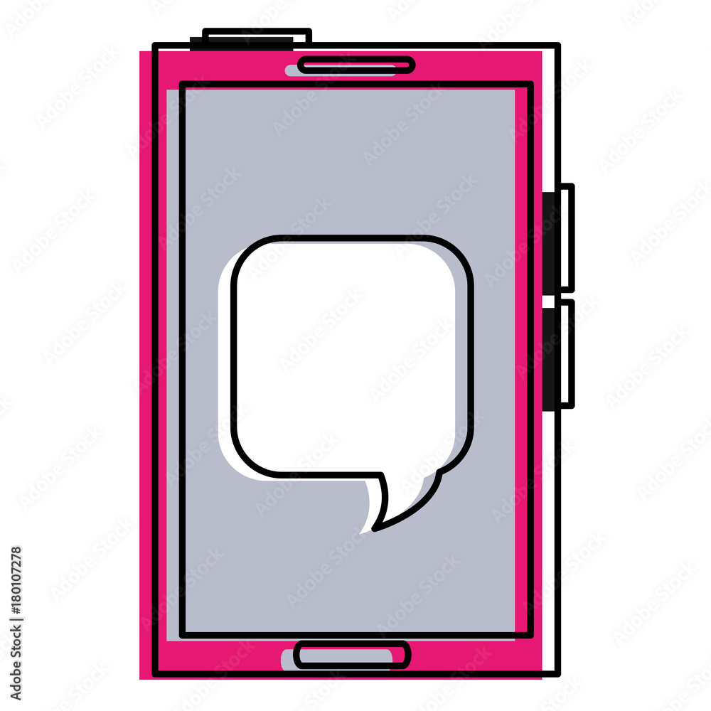 Fototapeta premium smartphone device with speech bubbles