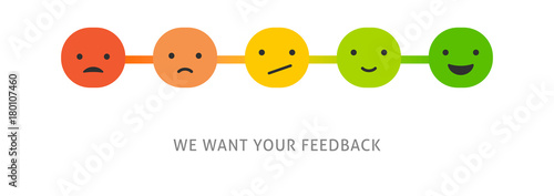 Feedback concept design, emoticon, emoji and smile, emotions scale 