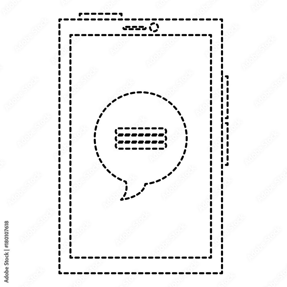 smartphone device with speech bubbles vector illustration design