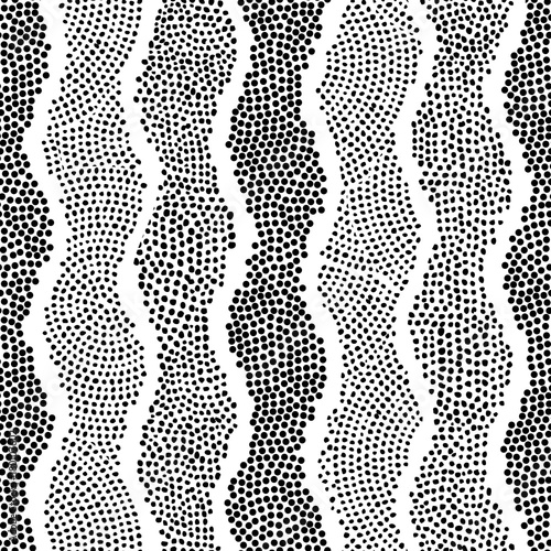 Irregular dots pattern. Seamless background. Mosaic art tile of small dots on white background. Random circles.