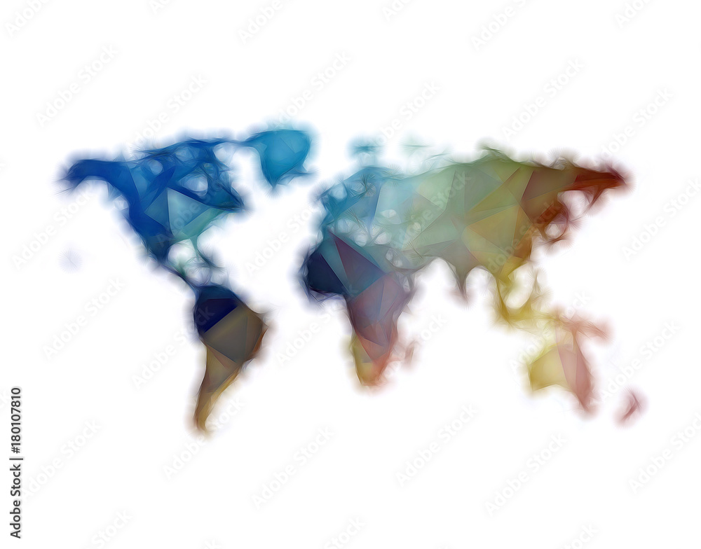 Obraz premium World map 3d polygon