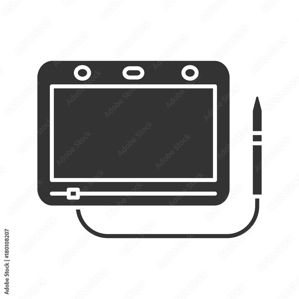 Magnetic drawing board glyph icon Magnetic drawing board glyph icon