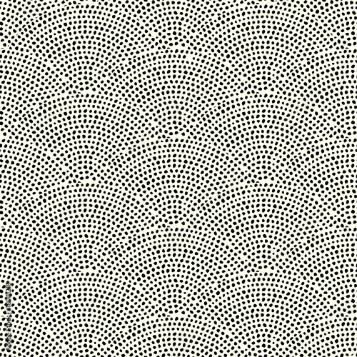 Irregular dots pattern. Seamless background. Mosaic art tile of small dots on white background. Random circles.