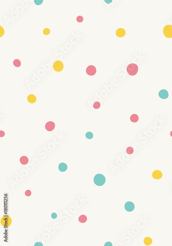 Seamless pattern. Multi-colored circles on a light background. Vector repeating texture.