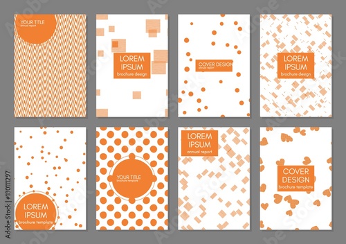 Collection of creative universal covers. Beautiful backgrounds. Trendy Graphic Design for banner, poster, card, cover, invitation, placard. Vector. Isolated.