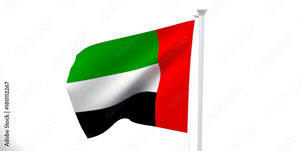 Fototapeta premium The state flag, 3d image, is fluttering in the wind.