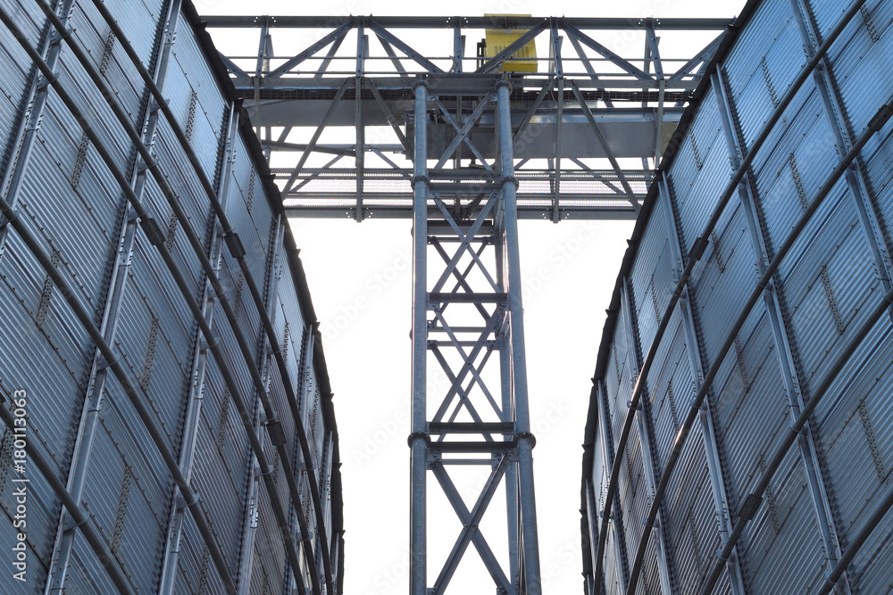 Modern silo for storing grain harvest. Modern silo for storing grain harvest.