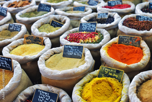 Spices market in Provence, France
