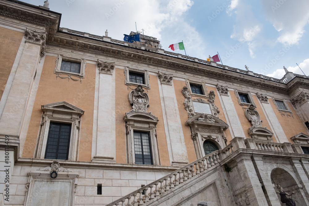 Roman Capitoline Hill (Italian: Campidoglio) facade. It is the official building of Rome's civic government