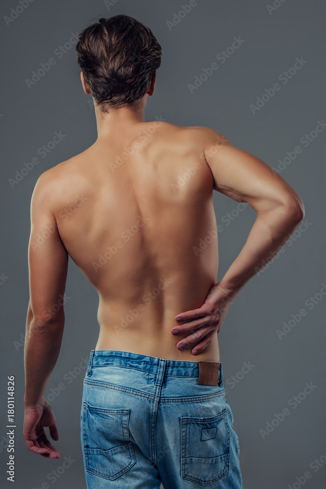 Handsome man on grey background Handsome man on grey background