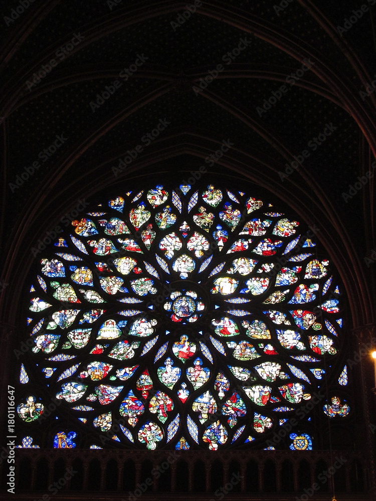 Stained glass in church