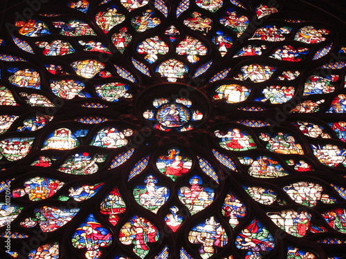 Stained glass in church