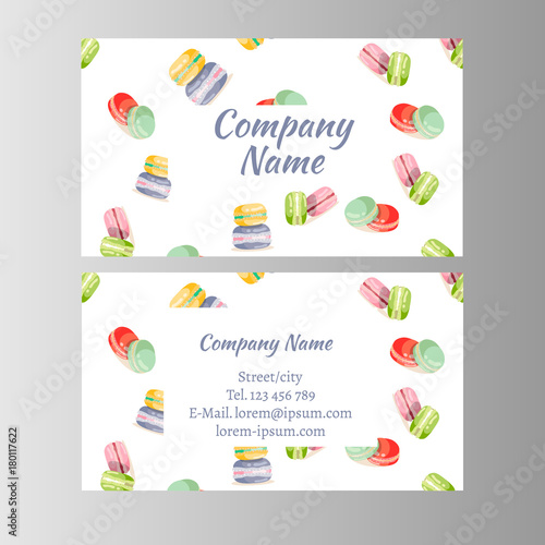 Bakery shop sweet macaroons cards