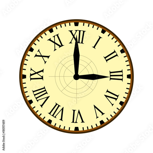 Simple Vintage Clock Graphic Design - Digital Illustration 