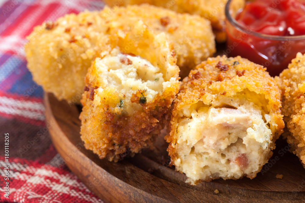 Homemade croquettes of jamon ham Homemade croquettes of jamon ham